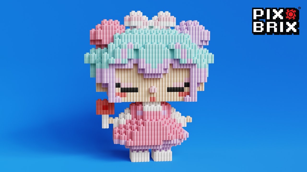 3D KAWAII LOLLIPOP GIRL - Pix Brix Instructions