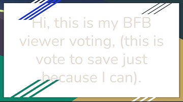 BFB viewer voting 1: A beginning