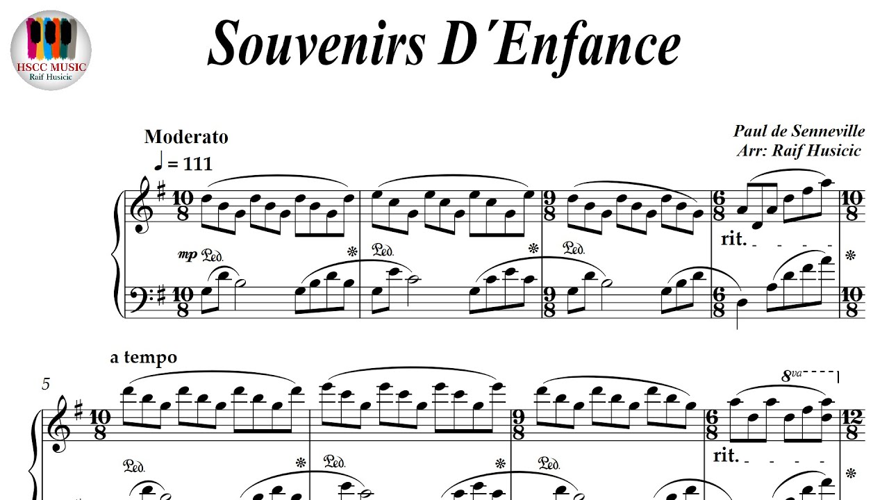 Souvenirs D´Enfance - Richard Clayderman, Piano Sheet Music Souvenirs D´Enfance - Richard Clayderman, Piano Sheet Music