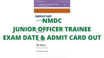 NMDC Junior Officer Trainee exam date out | Admit card out | Exam on 24th april | check discription