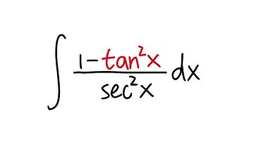 integral of (1-tan^2x)/sec^2x, calculus 2 tutorial, trig integrals with trig identities