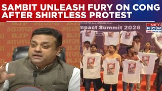 Sambit Patra Blistering Attack On Congress After 'Shirtless' Drama At Bharat Mandapam | Watch Now