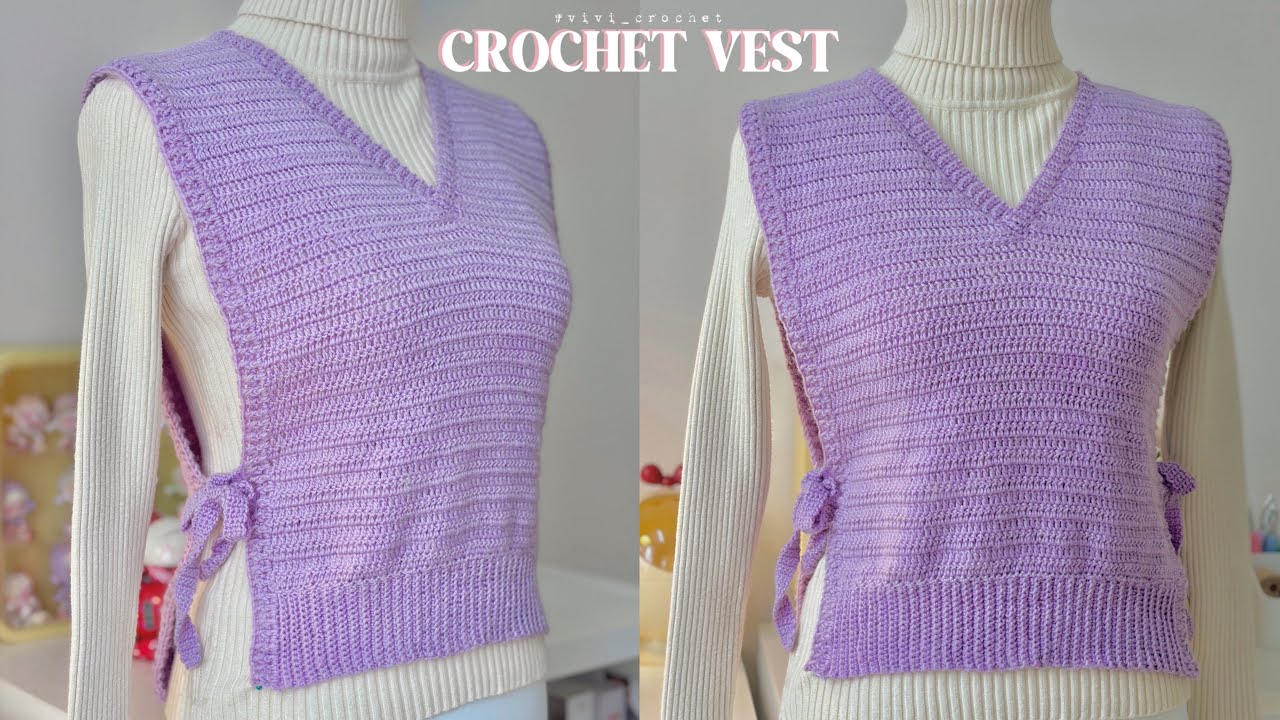 How To Crochet Vest | V-Neck Crochet Vest Tutorial✨ - YouTube