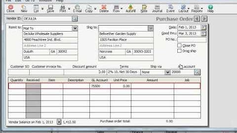 Sage 50 Tutorial The Purchase Orders Window Sage Training Lesson 7.1