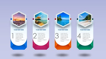 Create 4 steps Hexagon shapes Infographic design in PowerPoint
