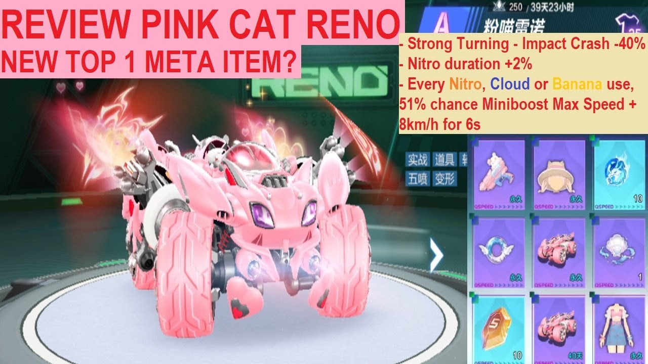 Pushy Cat Reno Racer New Top 1 Item A-Car? - Pink Cat Reno 【QQ Speed Mobile】 - YouTube
