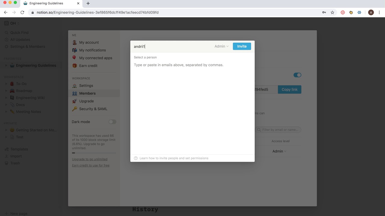 How to INVITE PEOPLE to WORKSPACE in NOTION? - YouTube