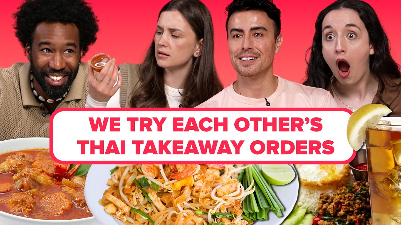 We Try Each Other's Thai Takeaway Orders - YouTube