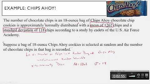 Standard Normal Distribution Application Problem - Chips Ahoy Cookies