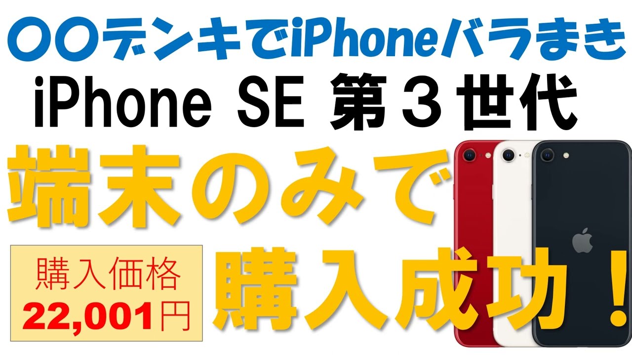 Iphonese3 回線契約なしで単体購入成功 Youtube