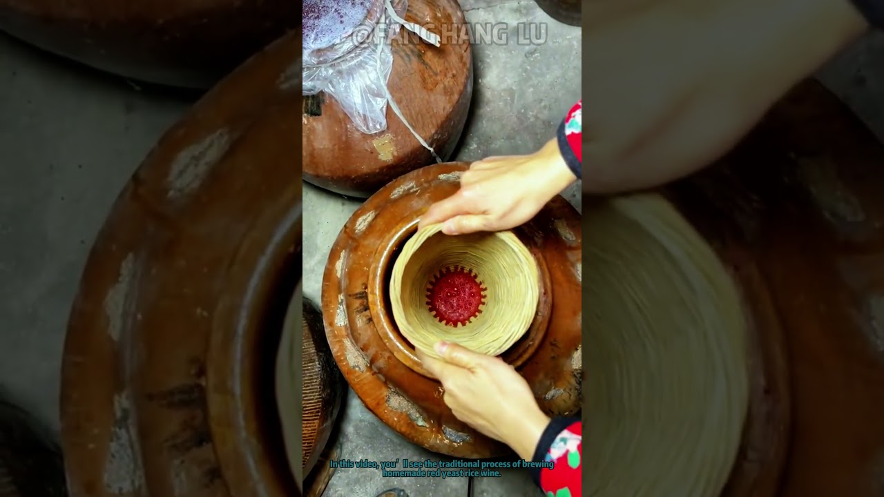Homemade Red Yeast Rice Wine: Traditional Brewing in Clay Jar