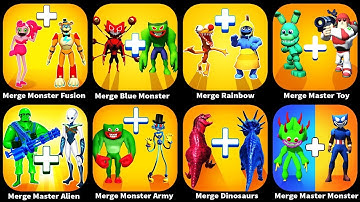 Merge Monster Fusion Battle,Merge Blue Monster Superhero,Merge Rainbow  Monster,Merge Master Alien