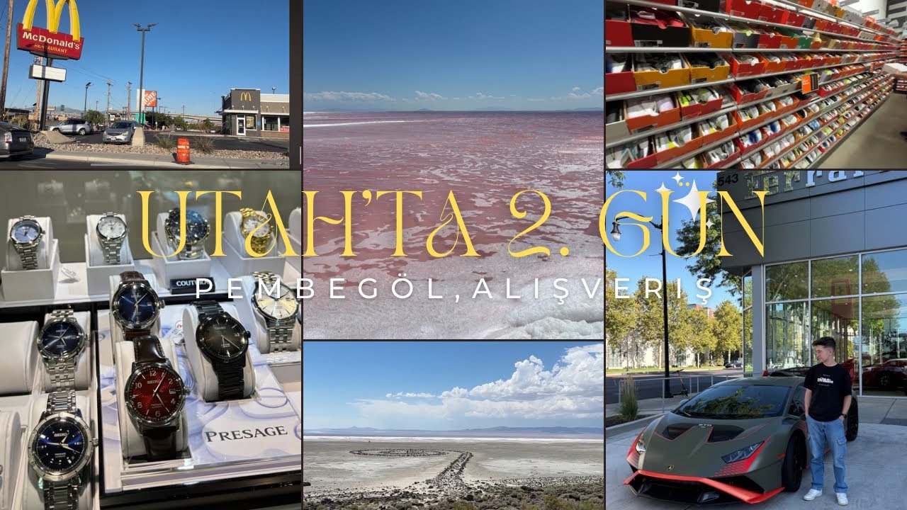 Salt Lake City 2. Gün 🇺🇸 (Pembe Göl, Spiral Jetty ve Outlet) | WAT Vlog #19