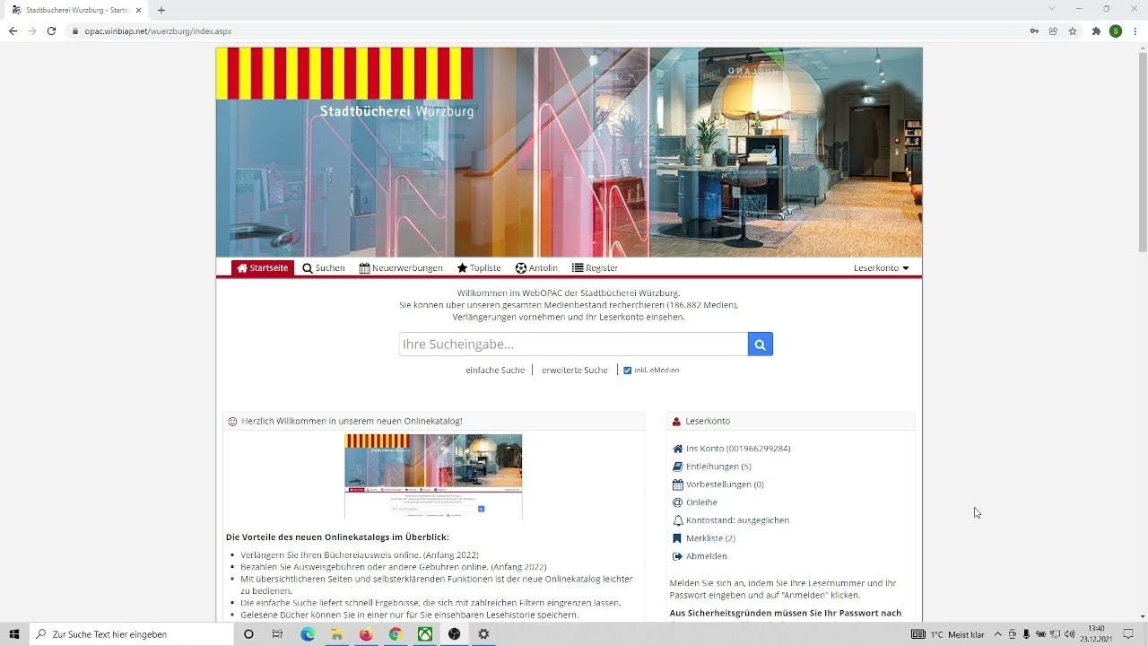 New Update Ein kurzer Rundgang durch den Web-Katalog der Stadtbücherei Würzburg