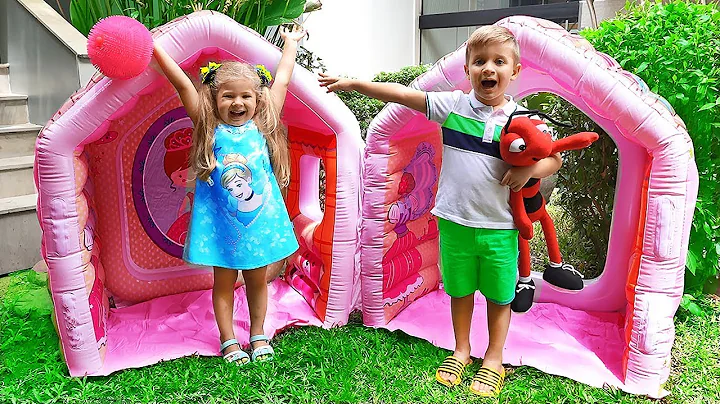 Diana Pretend Play with Giant Indoor Inflatable Pl...