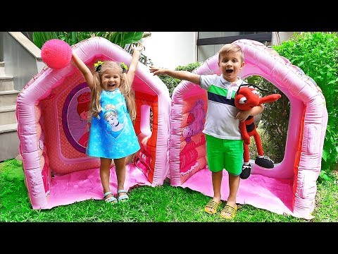 Diana Pretend Play with Giant Indoor Inflatable Playhouse Kids Toy