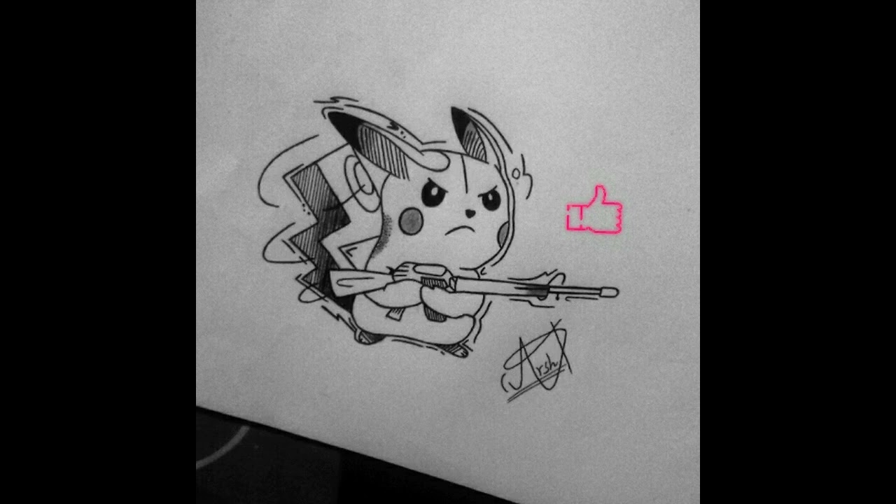 Angry pikachu tattoo drawing😈 || 