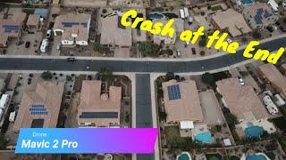 Drone Footage of Neighborhood and Desert With Drone Crash at End