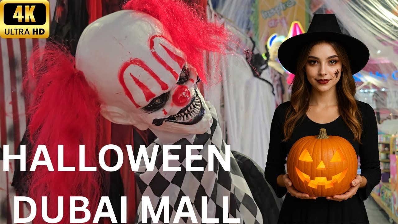 Halloween night in Dubai Mall 2025 👻 | Spooky Decorations & Costumes | Dubai 🇦🇪 4K UHD