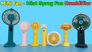 Mini Handheld Fan  Mist Spray Fan And Humidifier, Portable Strong Wind Cooling | Unboxing & Review