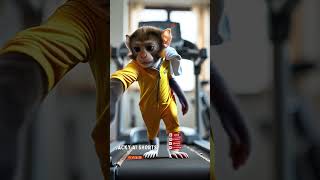 Monkey Hits Max Speed On Treadmill Then Takes Off