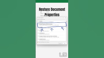 Restore document properties & personal info in #excel , #word and #powerpoint files  #msoffice