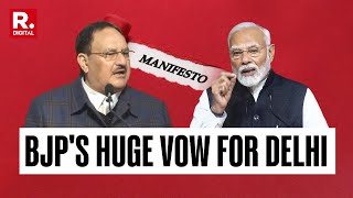 Bjps 8 Big Promises For Delhi Jp Nadda Bjp Manifesto Delhi Embly Election