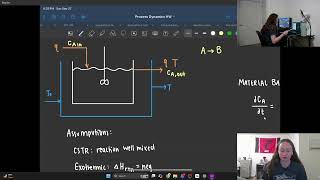 Dynamics: CSTR with Cooling Jacket Energy and Material Balance