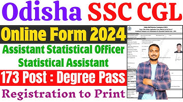 How to Apply Odisha CGL 2024 Online | OSSC CGL Apply 2024// OSSC Assistant Statistical Officer Apply