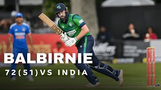 Andrew Balbirnie scores 72 off 51 | Ireland v India - Highlights | 2nd T20I 2023