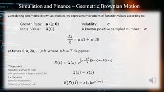 Simulation and Finance – Geometric Brownian Motion