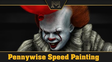 Painting Pennywise the dancing clown Timelapse (Stephen King