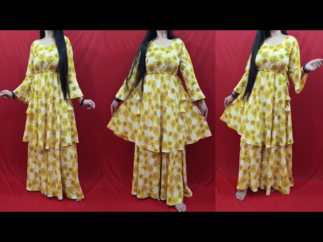 Kurti making for heavy size ladies | gown, suit, Kurti top, frock | Kurti  making for heavy size ladies Frock type gown, frock type kurti, frock  cutting and stitching, long length frock