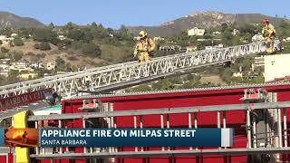 An appliance fire brings a full response to the Santa Barbara Eastside