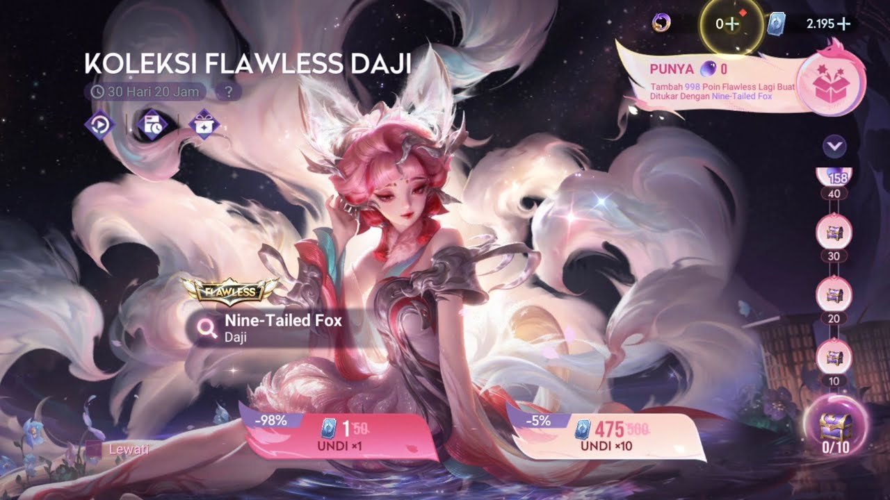 GACHA SKIN DAJI FLAWLESS NINE TAILED FOX - HONOR OF KINGS