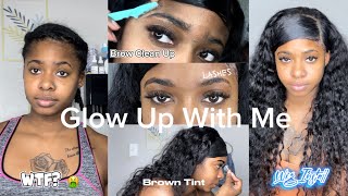 my EXTREME at home glow up transformation 🧖🏾‍♀️💇🏾‍♀️ FUNNY WIG INSTALL