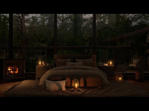 Cozy Thunderstorm Hideaway: Rain And Thunderstorm Sounds For Relaxing Sleep By The Fireplace