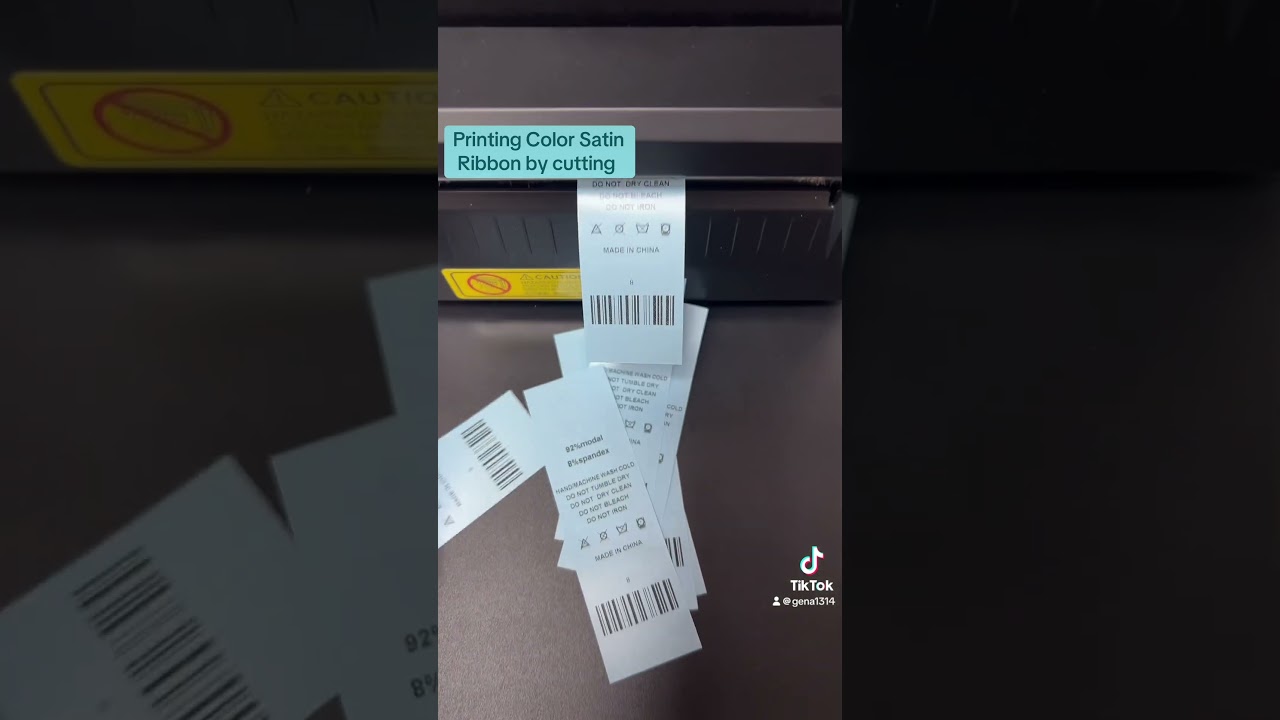 Desktop Printer Printing Bright Blue Color Satin Polyester Ribbon by Cutting one by one