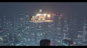 making a mega city night scene in blender 2.8