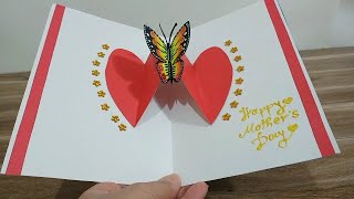 فكرة رقيقة وبسيطة لعمل كارت عيد الام   من الورق الملون بكل بساطة  DIY// Happy mother's day card