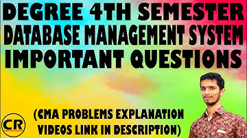 #4TH_SEMSTER_DBMS DEGREE 4TH SEMSTER DATABASE MANAGEMENT SYSTEM IMPORTANT QUESTIONS.