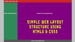 How to code a very simple web layout structure using HTML5 & CSS3
