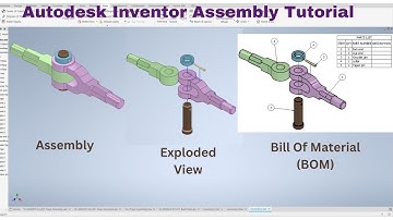 Autodesk Inventor Assembly Tutorial | Knuckle joint assembly | Exploded View | BOM Creation