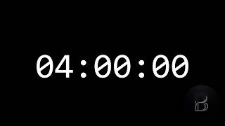 4 Hour Timer Black Screen | Digital Countdown for Study, Sleep & Deep Focus