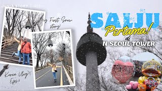 KOREA VLOG 🇰🇷 #4 | SALJU PERTAMA di N Seoul Tower Korea Selatan 🌨️❄️