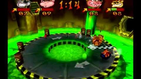 Crash Bash - Warp Room 4: Forest - 90) Toxic Dash Lv. 4