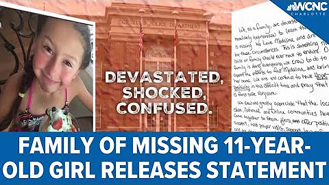 Family of missing 11-year-old girl releases statem...