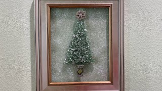 CRUSHED GLASS CHRISTMAS TREE ON GLASS,  WITH MOD PODGE ,NO RESIN NEEDED.