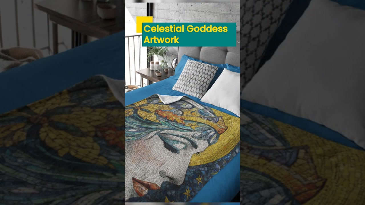 Zodiac Goddess Blanket, Stained Glass Astrology Starry Sherpa Throw