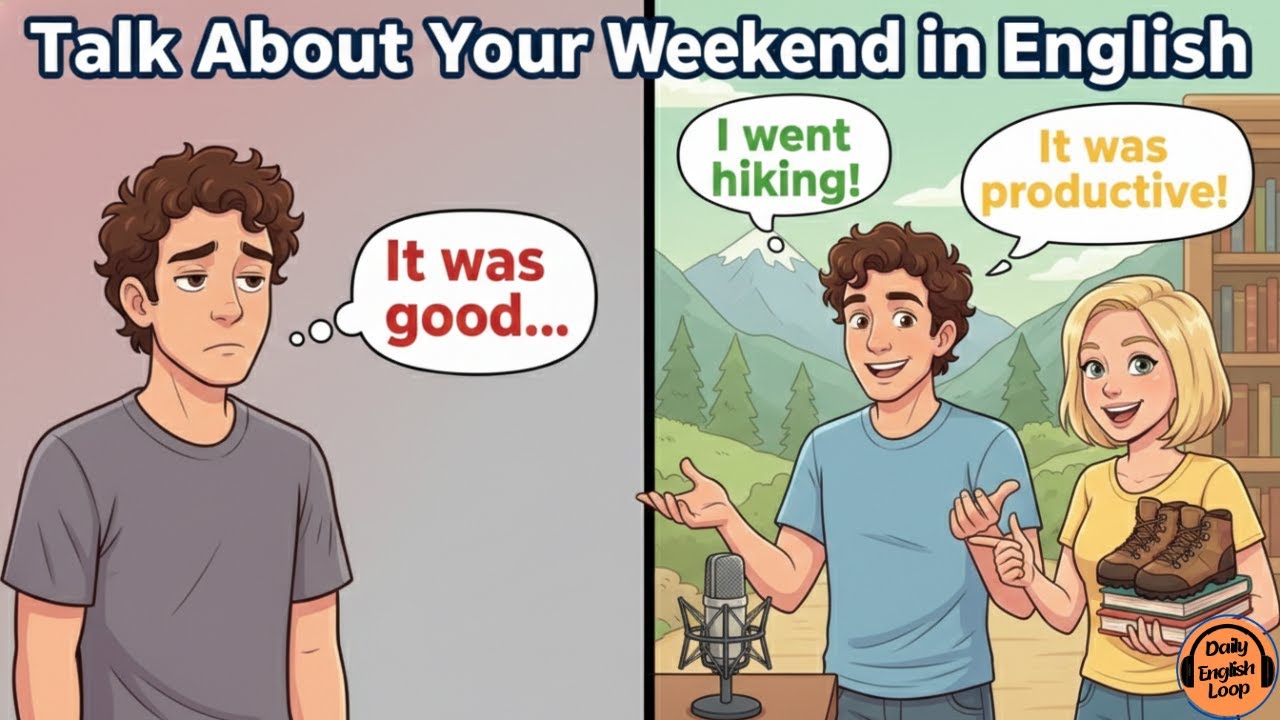Talk About Your Weekend in English | Easy English Conversations for beginners | English Podcast